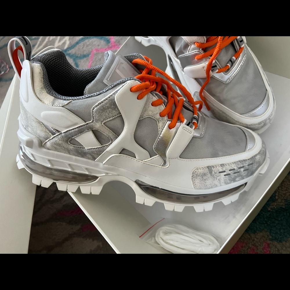 BRAND NEW EMPORIO ARMANI MEN’s sneakers. Us size 12. White/orange.